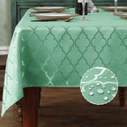 Jacquard Tablecloth Damask Fabric Table Cloth Water Resistant & Wrinkle Free Spillproof Polyester Table Cover for Kitchen Dining Tabletop (Rectangle/Oblong, 52" x 70" (4-6 Seats), Gray)