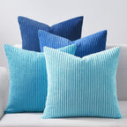 Throw Pillow Covers Cushion Cases, Set of 4 Soft Velvet Modern Double-Sided Designs, Mix and Match for Boho Farmhouse Fall Home Decor (18x18 inch, Orange/Teal)