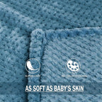 Fleece Throw Blanket Extra Large, Super Soft and Warm Blankets for Couch, Sofa and Bed Waffle Textured, Cozy, Fuzzy and Lightweight (Slate Blue, 50x70 Inches)