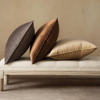 MIULEE Brown Velvet Throw Pillow Covers 20x20 Soft Decorative Solid Square Cushion Cases Pack of 2 Modern Luxury Home Decor for Couch, Sofa, Bedroom
