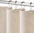 Shower Curtain Beige, Fabric Boho Farmhouse Shower Curtains for Bathroom Cream Cotton Natural Cloth Liner Set 72" W x 72" L