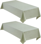 Faux Linen Tablecloths for Rectangle Tables, Burlap Textured Table Cloths Washable Farmhouse Table Cover Water Resistant for Dining, Wedding, Outdoor(Khaki, 52"×70")