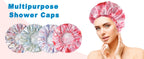 Super Jumbo Shower Cap 2 PCS Waterproof Shower Caps for Women, Extra Large Shower Cap, Reusable Super Large Bath Caps Hair Cap for Long Thick Curly Hair, Locs, Twist Braids - Black + White