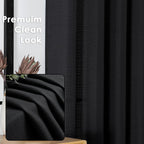 Black Curtains 63 Inch Length 2 Panels Set for Living Room Bedroom, Light Filtering Faux Linen Textured Soft Window Curtain, Airy Soft Rod Pocket cortinas para cuarto, 40Wx63L Inches, 2 Pcs