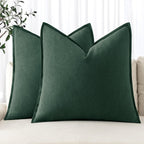 MIULEE Decorative Linen Euro Sham Pillow Covers 24x24 Natural Beige Boho Farmhouse Neutral Couch Throw Pillows for Bed Pack of 2 Accent Modern Pillowcase Sofa Livingroom Home Decor