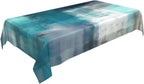 Teal Grey Tablecloth Turquoise Rectangle Table Cloth Washable Table Cover for Decoration Kitchen Dining Room 60x90 Inch