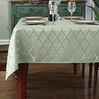 Jacquard Tablecloth Damask Fabric Table Cloth Water Resistant & Wrinkle Free Spillproof Polyester Table Cover for Kitchen Dining Tabletop (Rectangle/Oblong, 52" x 70" (4-6 Seats), Gray)