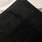 MIULEE Black Decorative Throw Pillow Covers 18x18 Inch for Couch Bed Sofa Pack of 2 Boho Farmhouse Throw Pillows Soft Cross Corduroy Patchwork Textured Cushion Cases