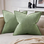 MIULEE Brown Velvet Throw Pillow Covers 20x20 Soft Decorative Solid Square Cushion Cases Pack of 2 Modern Luxury Home Decor for Couch, Sofa, Bedroom