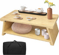 Japanese Low Floor Table Folding Coffee Tables,23''x13.5'' Paulownia Wood Tables Tatami Tables Meditation Table Altar with Storage