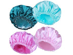 Shower Caps for Women, 4 PCS Elastic and Reusable Bath Caps, Double Waterproof Layers Shower Cap, Bathing Shower Caps, Environmental Protection Hair Bath Hat - Solid Color