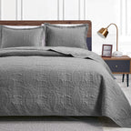 Love's cabin Quilts for Queen Bed Blue Bedspreads - Soft Bed Summer Lightweight Bedspread Comforter - Modern Style Coin Pattern Coverlet for All Season - 3 Pieces (1 Quilt, 2 Pillow Shams)