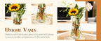 8 inch Clear Glass Flower Vases for Flower Bouquet Decoration Home Centerpiece Wedding Decor Gift