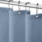 Shower Curtain Beige, Fabric Boho Farmhouse Shower Curtains for Bathroom Cream Cotton Natural Cloth Liner Set 72" W x 72" L