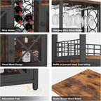 Mini Bars for Home, Wooden Coffee Bar Cabinet, Modern Liquor Cabinet for Liquor and Glasses, Farmhouse Buffet Wine Cabinet with Storage Sideboard for Home Kitchen Dining Room