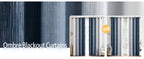 Ombre 100% Blackout Curtains, Navy Blue and Greyish White Full Room Darkening Thermal Insulated 84 Inches Long Drapes for Bedroom/Living Room Grommet Window Treatments Modern 52Wx84L, Set of 2