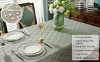 Jacquard Tablecloth Damask Fabric Table Cloth Water Resistant & Wrinkle Free Spillproof Polyester Table Cover for Kitchen Dining Tabletop (Rectangle/Oblong, 52" x 70" (4-6 Seats), Gray)