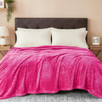 Plush Fuzzy Fleece Throw Blanket Extra Large, Super Soft, Fluffy and Warm Blankets for Couch, Bed, All Season Use (50x70 Inches, Pink)