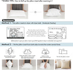 MIULEE 26x26 Euro Pillow Inserts,Set of 2 Down Feather Throw Pillows for Couch Sofa Bed, Decorative Fluffy Throw Pillow Inserts Cotton Fabric,White