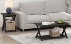 Furinno Modern Simplistic Criss-Crossed Coffee Table, 35.4 in x 19.6 in x 16 in, French Oak Grey
