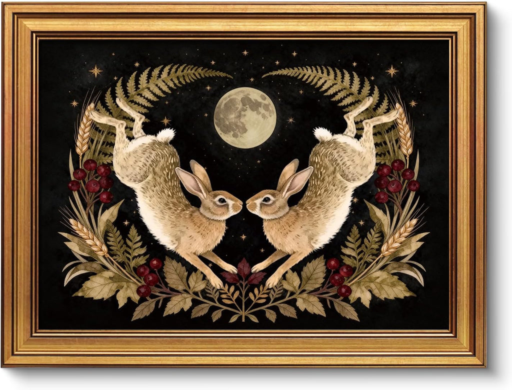 Vintage Gold Framed Wall Art, Sketch Birds Canvas Painting, Cute but Exquisite Wall Decor, No Glass No Glare, Suitable for Bedside Tables, Foyer, Bookshelves,【Hummingbird】-10L x 8W