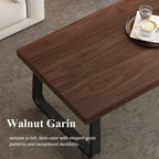 HSH Rustic Walnut Coffee Table, Modern Center Table, Rectangle Industrial Living Room Coffee Table, Simple Farmhouse Wood and Metal Tea Table for Home Bedroom Office, Walnut, 47 in