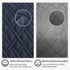 HOME Quilt Set Queen Size Navy Blue, Classic Geometric Diamond Stitched Pattern, Ultra Soft Microfiber Lightweight Bedding Bedspread Coverlet for All Season with 1 Quilt 2 Pillow Shams