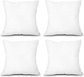 EDOW Throw Pillow Inserts, Set of 4 Lightweight Down Alternative Polyester Pillow, Couch Cushion, Sham Stuffer, Machine Washable. (White, 18x18)