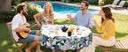 Round Tablecloth, Summer Tablecloths Polyester Waterproof Stain Wrinkle Free, Indoor and Outdoor Table Cover for Kitchen Party Dining Table