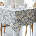 Pastoral Round Tablecloth - 60 Inch Dia. Table Cloth - Washable Table Cover with Dust-Proof Wrinkle Resistant for Restaurant, Picnic, Indoor and Outdoor Dining, Floral (Dark Blue)