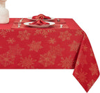 Rectangle Table Cloth Linen Farmhouse Stainproof Waterproof Washable Polyester Oblong Rectangular Fabric Table Cover for Kitchen Dining Dinner (Red, 52 X 70 Inch)