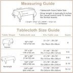 Natural Tablecloth, Rectangle Tablecloth with Decorative Cutouts, Stain Resistant & Wrinkle Free Table Cover for for Dining Table (Natural Cotton Linen, 70" x 52" (Rectangular))