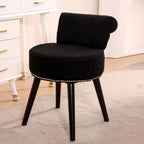 Chair with Adjustable Backrest Makeup Vanity Stool with Back Multifunction Armless Chair for Dressing Home Office Kitchen Dinning Room and Living Room (Velvet White)