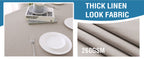 Linen Textured Table Cloths 60 x 120 Inch Premium Solid Tablecloth Spill-Proof Waterproof Table Cover for Dining Buffet Feature Extra Soft and Thick Fabric Wrinkle Free, Taupe