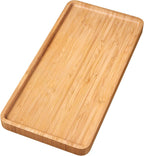 Bamboo Serving Tray,9.8x5.9 Inch Decorative Trays Platter for Coffee Table,Living Room,Bar,Party,Mini Charcuterie Boards Cheese Board,Home Decor（Black）