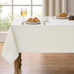 Decorelia Faux Linen Round Tablecloths 60 inch, Waterproof Decorative Washable Texture Rustic Circle Table Cloth Cover for Dining Kitchen Party Farmhouse Outdoor(Round (2-4 Seats),Sage Green)