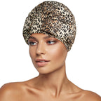 Luxury Shower Cap for Women Reusable Waterproof, Double Layered Shower Hair Cap with Adjustable Elastic Strap, Large Satin Lined Shower Bath Cap for Long Curly Straight Hair, Blue