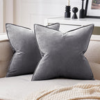MIULEE Brown Velvet Throw Pillow Covers 20x20 Soft Decorative Solid Square Cushion Cases Pack of 2 Modern Luxury Home Decor for Couch, Sofa, Bedroom