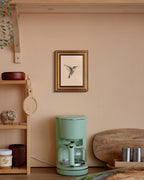 Vintage Gold Framed Wall Art, Sketch Birds Canvas Painting, Cute but Exquisite Wall Decor, No Glass No Glare, Suitable for Bedside Tables, Foyer, Bookshelves,【Hummingbird】-10L x 8W