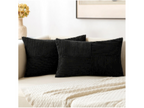 MIULEE Black Decorative Throw Pillow Covers 18x18 Inch for Couch Bed Sofa Pack of 2 Boho Farmhouse Throw Pillows Soft Cross Corduroy Patchwork Textured Cushion Cases