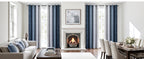 Ombre 100% Blackout Curtains, Navy Blue and Greyish White Full Room Darkening Thermal Insulated 84 Inches Long Drapes for Bedroom/Living Room Grommet Window Treatments Modern 52Wx84L, Set of 2