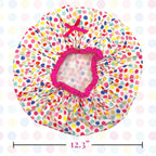 Reusable Bath & Shower Cap Lined, Oversized Waterproof Shower Caps Large Designed for all Hair Lengths with PEVA Lining & Elastic Band Stretch Hem Hair Hat - Fashionista Deco Dots