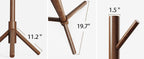Sturdy Wooden Coat Tree with 8 Hooks, 3 Adjustable Sizes for Clothes, Hat Stand Used in Bedroom/Office/Entryway, Brown
