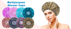 Super Jumbo Shower Cap 2 PCS Waterproof Shower Caps for Women, Extra Large Shower Cap, Reusable Super Large Bath Caps Hair Cap for Long Thick Curly Hair, Locs, Twist Braids - Black + White