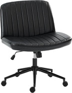 Criss Cross Chair with Wheels Wide Cross Legged Office Desk Vanity Chair Comfy Fabric Armless Adjustable Swivel for Home Computer Task Teddy Pink