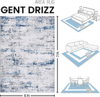 Area Rug Living Room Rugs: 5x7 Large Soft Indoor Carpet Modern Abstract Rug with Non Slip Rubber Backing for Under Dining Table Nursery Home Office Bedroom White Gray Blue