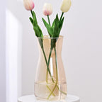 8 inch Iridescent Glass Flower Vases for Centerpiece Table Home Indoor Desk Decor,Ins Modern Boho Style Vase for Wedding Housewarming Gift