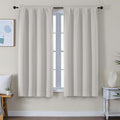 Natural Blackout Curtains for Bedroom 63 Inch Length 2 Panels Set, Solid Thermal Insulated Energy Saving Rod Pocket Window Treatment Curtains Blackout Drapes, W40 x L63 Inch, Natural