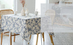 Pastoral Round Tablecloth - 60 Inch Dia. Table Cloth - Washable Table Cover with Dust-Proof Wrinkle Resistant for Restaurant, Picnic, Indoor and Outdoor Dining, Floral (Dark Blue)