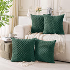 Set of 4 Neutral Decorative Throw Pillow Covers 18x18 Inch Corduroy Pillow Covers for Bed Couch Sofa Living Room Soft Square Cushion Cases